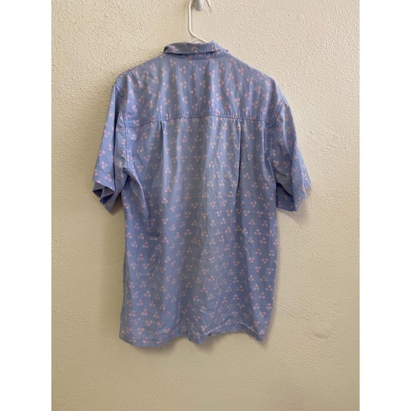 vintage Blue Ginger Hawaii 100% cotton blue pink hearts cute button up shirt - Picture 3 of 10